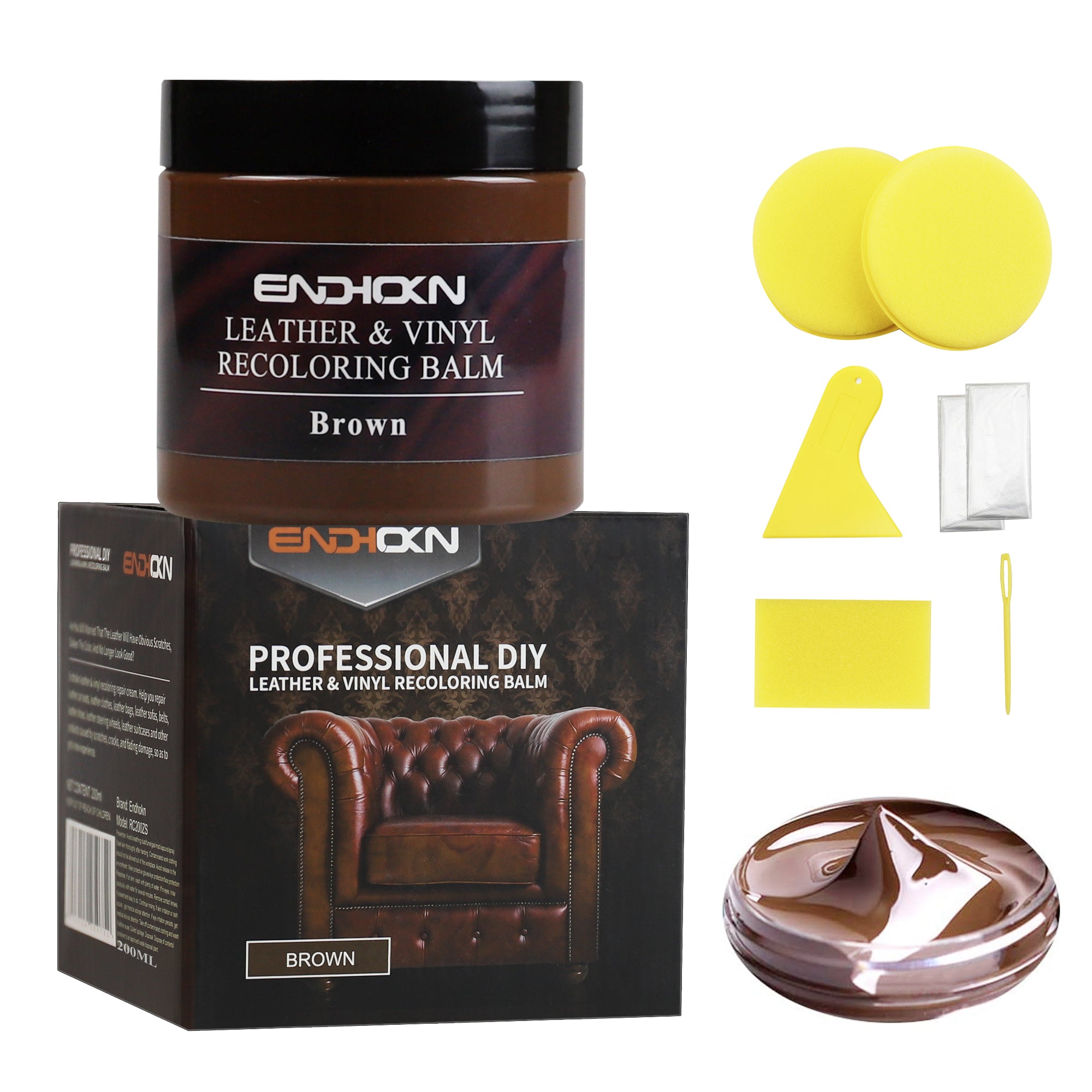 Brown Vinyl Repair Kit - Leather Color Restorer for Couches