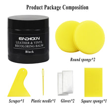 Load image into Gallery viewer, Endhokn Black Leather, Vinyl Recoloring Repair Kit - Car Seats, Sofas and Leather Products Crack, Fade, Wear Color Repair Paste 200ml
