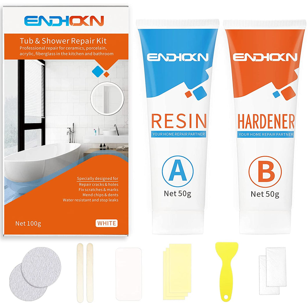 bathroom sink epoxy repair kit with resin hardener and sandpaper
