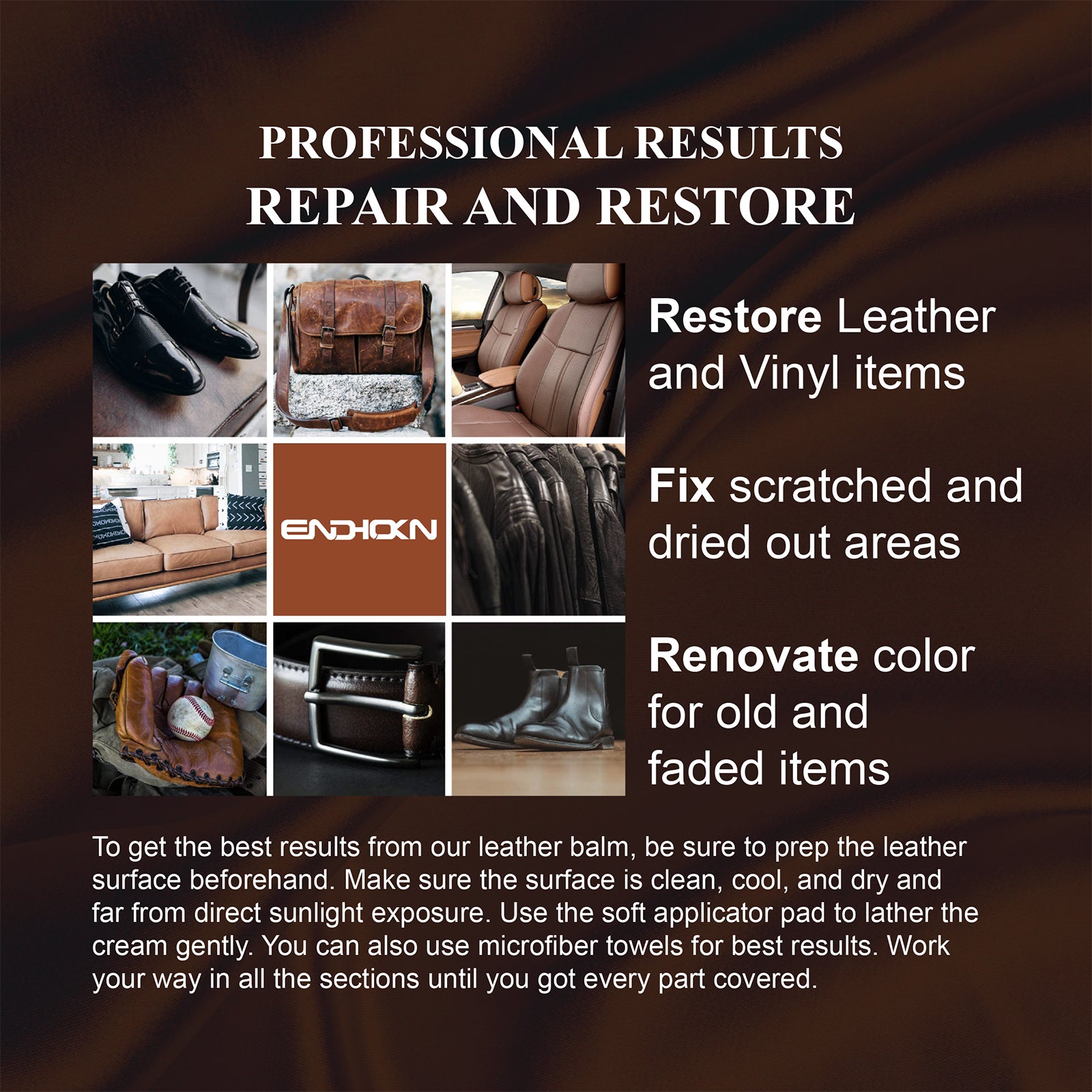 Endhokn Black Leather, Vinyl Recoloring Repair Kit - Car Seats, Sofas